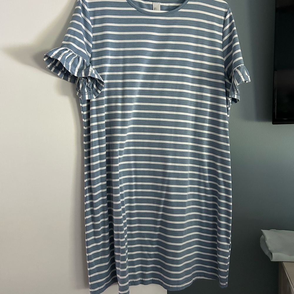 Amazon Blue and White Striped Top